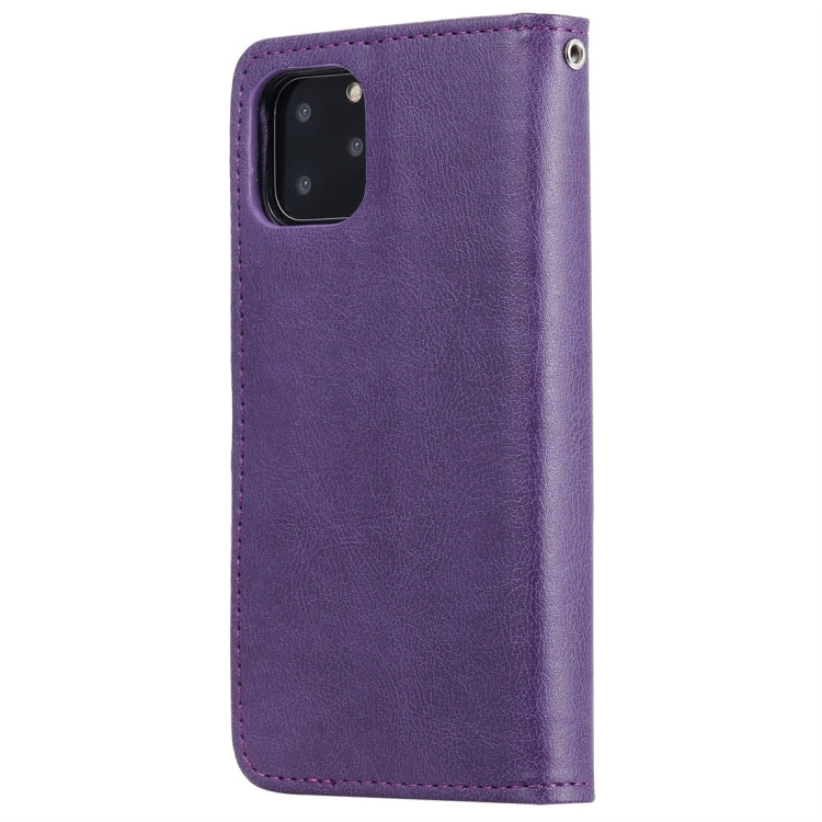 For iPhone 11 Pro Solid Color Horizontal Flip Protective Case with Holder & Card Slots & Wallet & Photo Frame & Lanyard