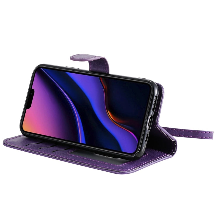 For iPhone 11 Pro Solid Color Horizontal Flip Protective Case with Holder & Card Slots & Wallet & Photo Frame & Lanyard