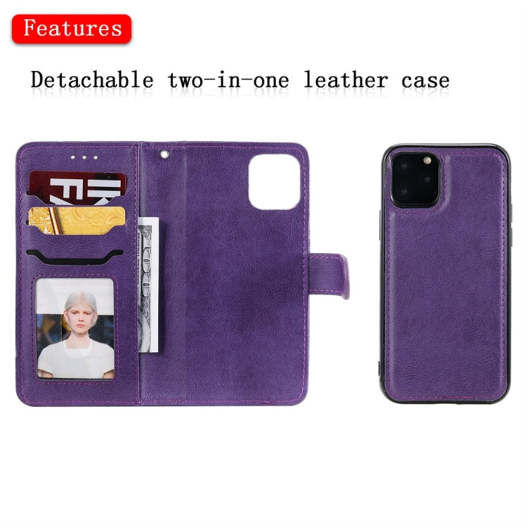 For iPhone 11 Pro Solid Color Horizontal Flip Protective Case with Holder & Card Slots & Wallet & Photo Frame & Lanyard