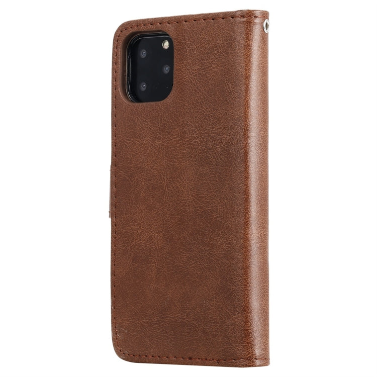For iPhone 11 Pro Solid Color Horizontal Flip Protective Case with Holder & Card Slots & Wallet & Photo Frame & Lanyard