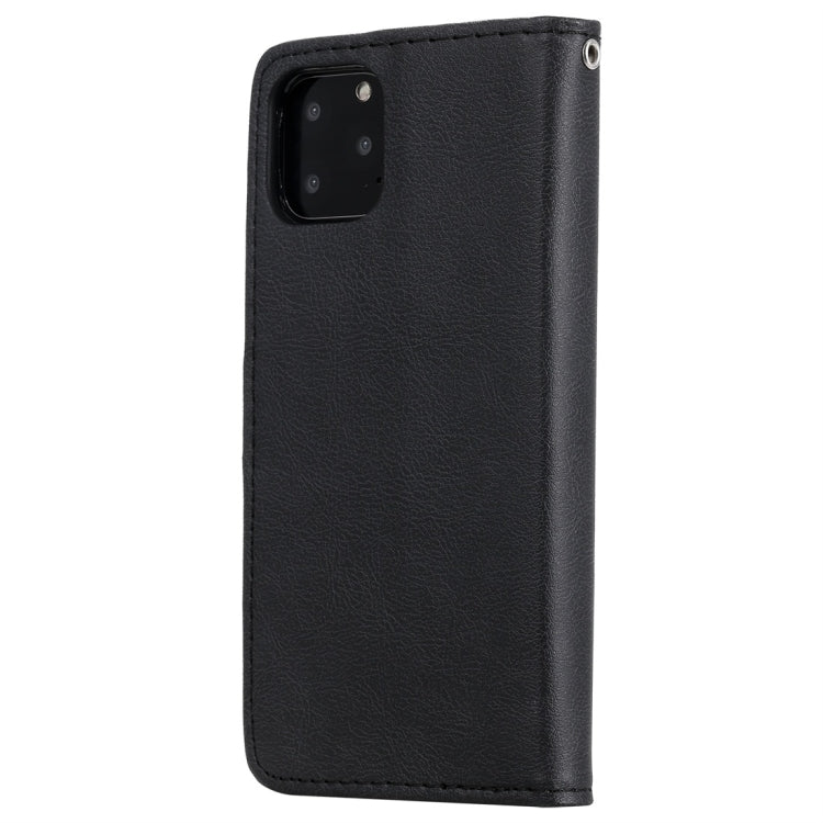 For iPhone 11 Pro Solid Color Horizontal Flip Protective Case with Holder & Card Slots & Wallet & Photo Frame & Lanyard