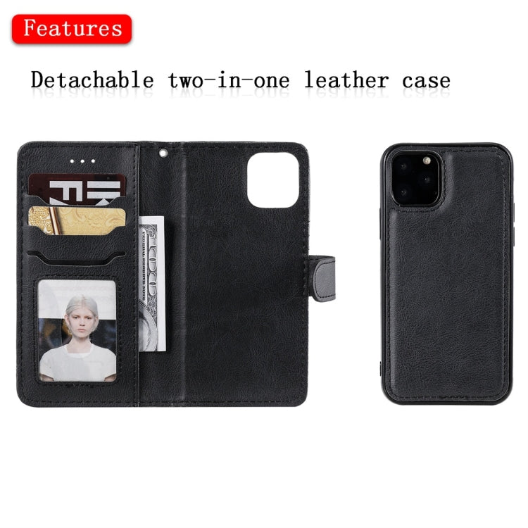 For iPhone 11 Pro Solid Color Horizontal Flip Protective Case with Holder & Card Slots & Wallet & Photo Frame & Lanyard