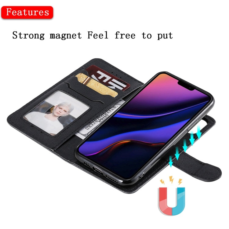 For iPhone 11 Pro Solid Color Horizontal Flip Protective Case with Holder & Card Slots & Wallet & Photo Frame & Lanyard