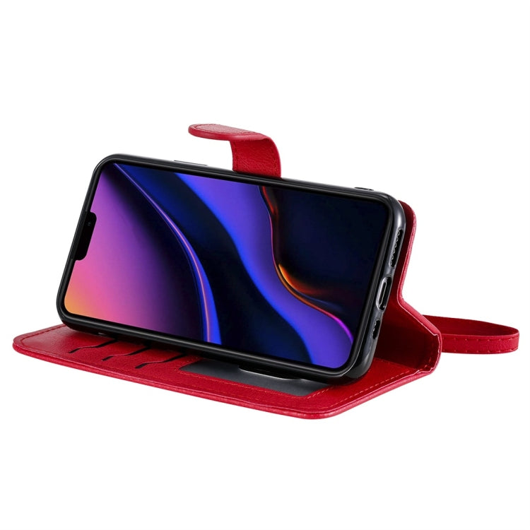 For iPhone 11 Pro Solid Color Horizontal Flip Protective Case with Holder & Card Slots & Wallet & Photo Frame & Lanyard