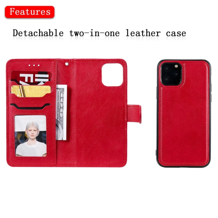For iPhone 11 Pro Solid Color Horizontal Flip Protective Case with Holder & Card Slots & Wallet & Photo Frame & Lanyard