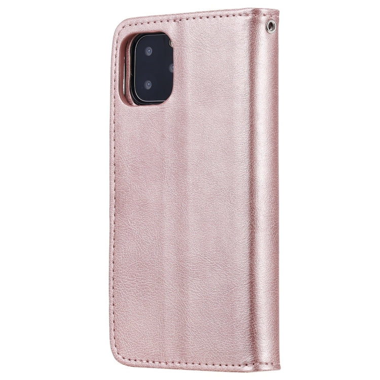 For iPhone 11 Pro Solid Color Horizontal Flip Protective Case with Holder & Card Slots & Wallet & Photo Frame & Lanyard