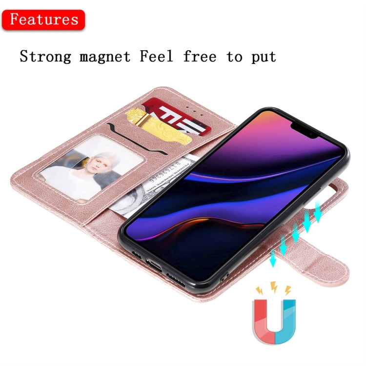 For iPhone 11 Pro Solid Color Horizontal Flip Protective Case with Holder & Card Slots & Wallet & Photo Frame & Lanyard