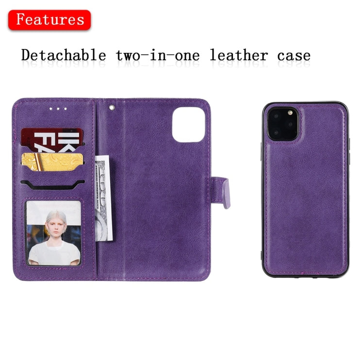For iPhone 11 Pro Max Solid Color Horizontal Flip Protective Case with Holder & Card Slots & Wallet & Photo Frame & Lanyard