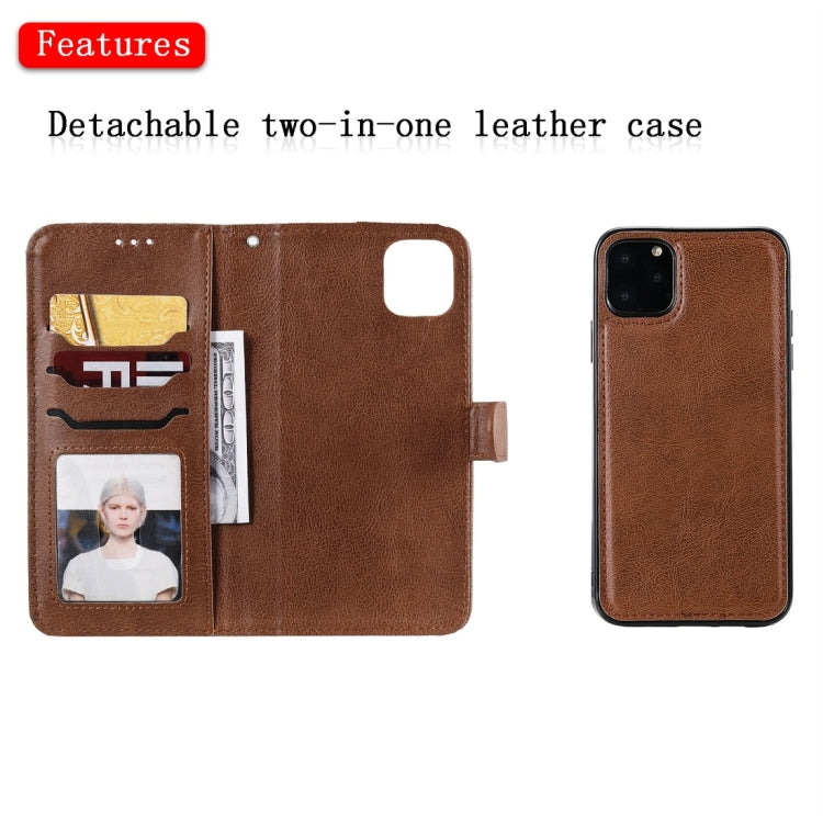For iPhone 11 Pro Max Solid Color Horizontal Flip Protective Case with Holder & Card Slots & Wallet & Photo Frame & Lanyard
