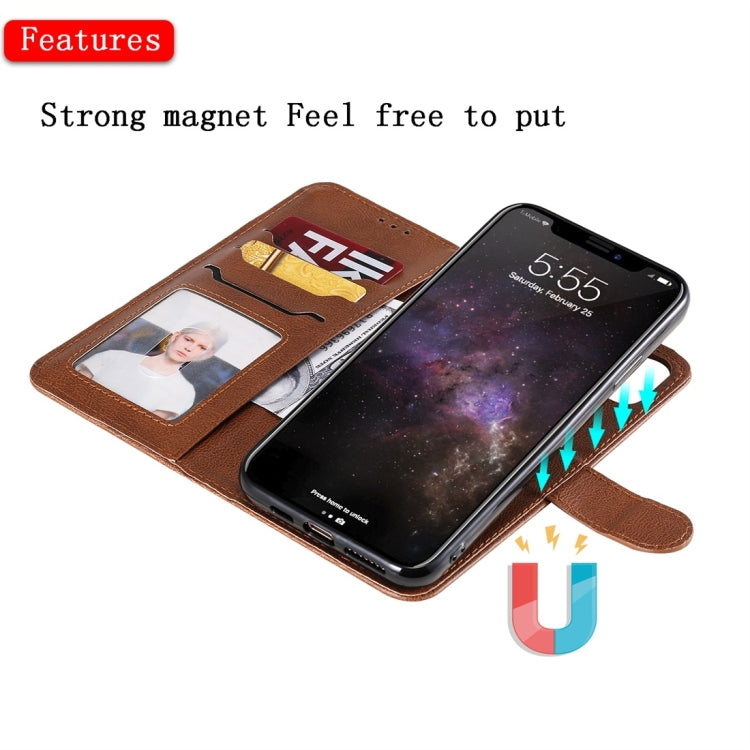 For iPhone 11 Pro Max Solid Color Horizontal Flip Protective Case with Holder & Card Slots & Wallet & Photo Frame & Lanyard