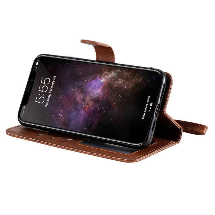 For iPhone 11 Pro Max Solid Color Horizontal Flip Protective Case with Holder & Card Slots & Wallet & Photo Frame & Lanyard