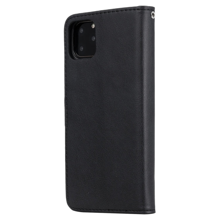 For iPhone 11 Pro Max Solid Color Horizontal Flip Protective Case with Holder & Card Slots & Wallet & Photo Frame & Lanyard