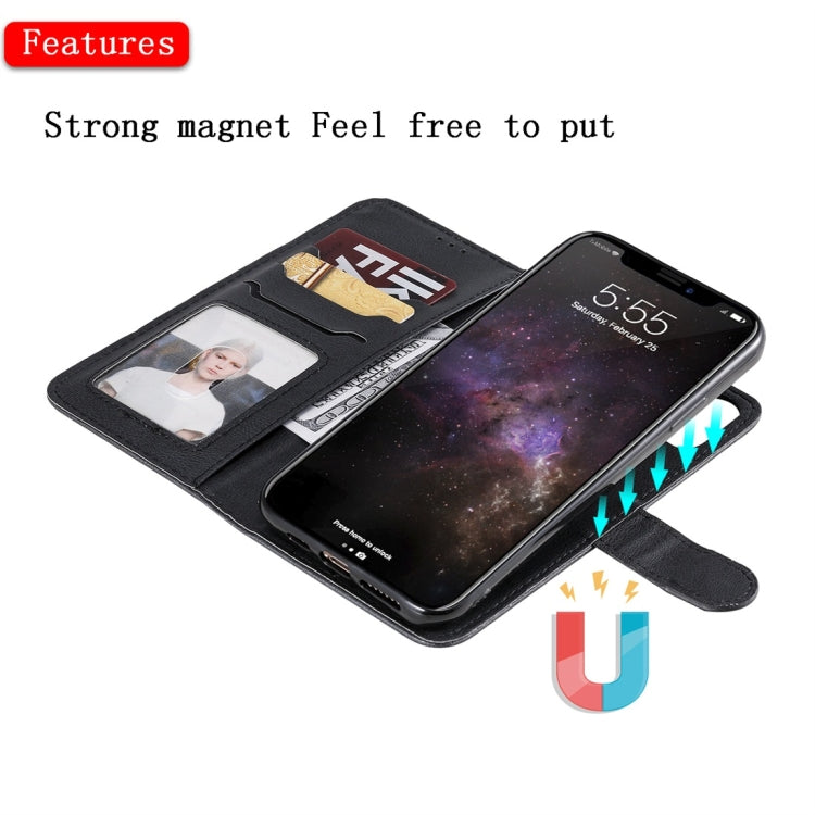For iPhone 11 Pro Max Solid Color Horizontal Flip Protective Case with Holder & Card Slots & Wallet & Photo Frame & Lanyard