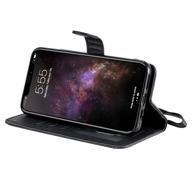 For iPhone 11 Pro Max Solid Color Horizontal Flip Protective Case with Holder & Card Slots & Wallet & Photo Frame & Lanyard