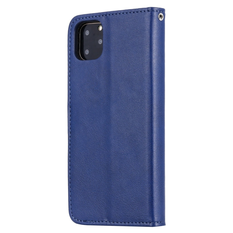 For iPhone 11 Pro Max Solid Color Horizontal Flip Protective Case with Holder & Card Slots & Wallet & Photo Frame & Lanyard