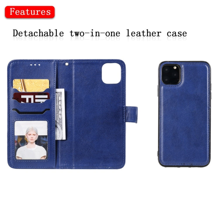 For iPhone 11 Pro Max Solid Color Horizontal Flip Protective Case with Holder & Card Slots & Wallet & Photo Frame & Lanyard