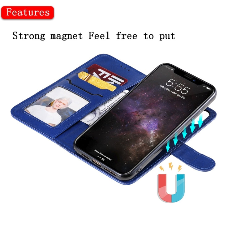 For iPhone 11 Pro Max Solid Color Horizontal Flip Protective Case with Holder & Card Slots & Wallet & Photo Frame & Lanyard