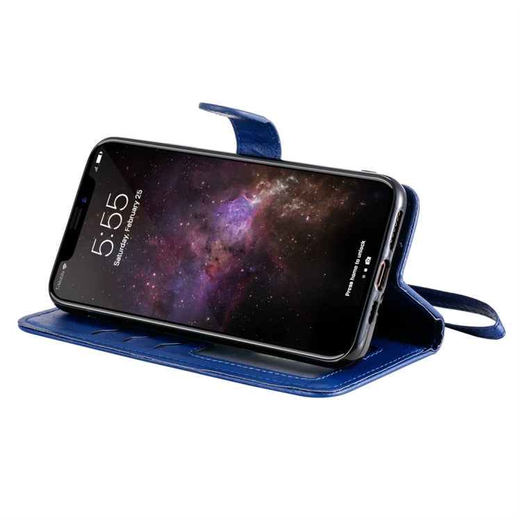 For iPhone 11 Pro Max Solid Color Horizontal Flip Protective Case with Holder & Card Slots & Wallet & Photo Frame & Lanyard