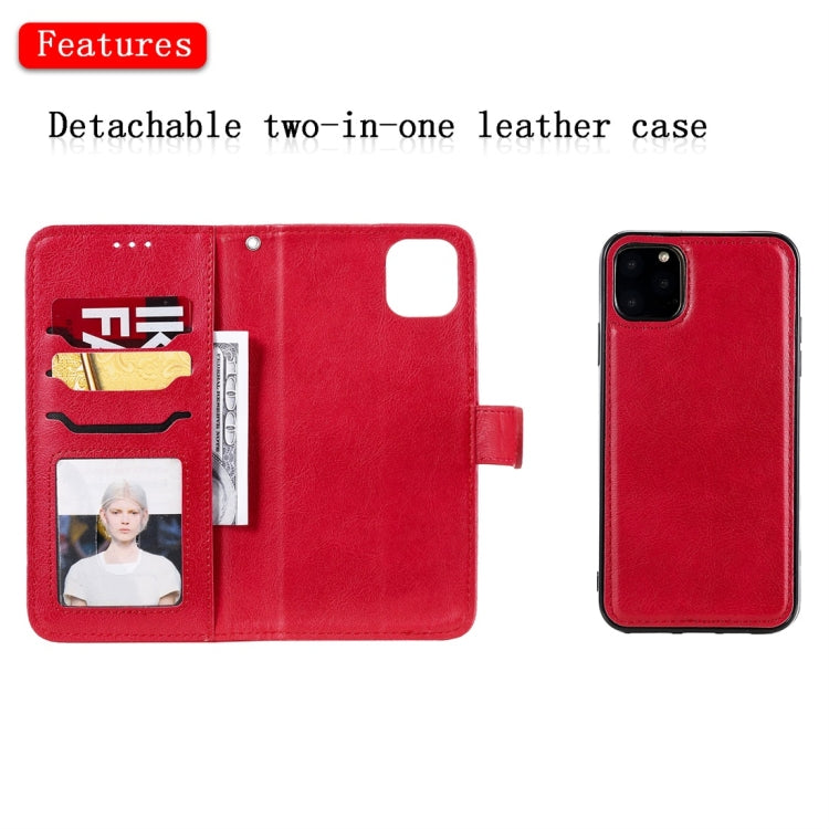 For iPhone 11 Pro Max Solid Color Horizontal Flip Protective Case with Holder & Card Slots & Wallet & Photo Frame & Lanyard