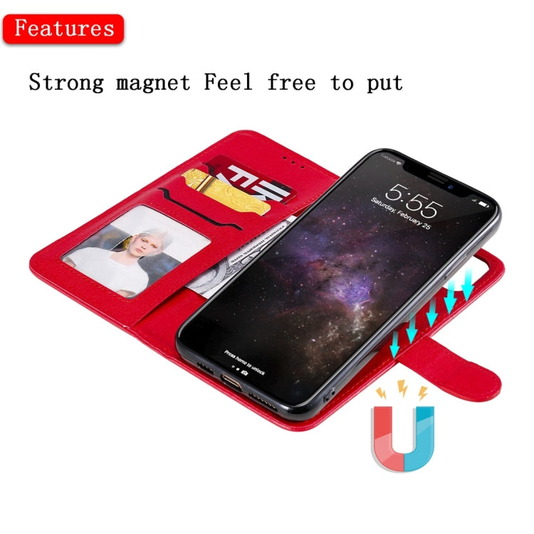 For iPhone 11 Pro Max Solid Color Horizontal Flip Protective Case with Holder & Card Slots & Wallet & Photo Frame & Lanyard