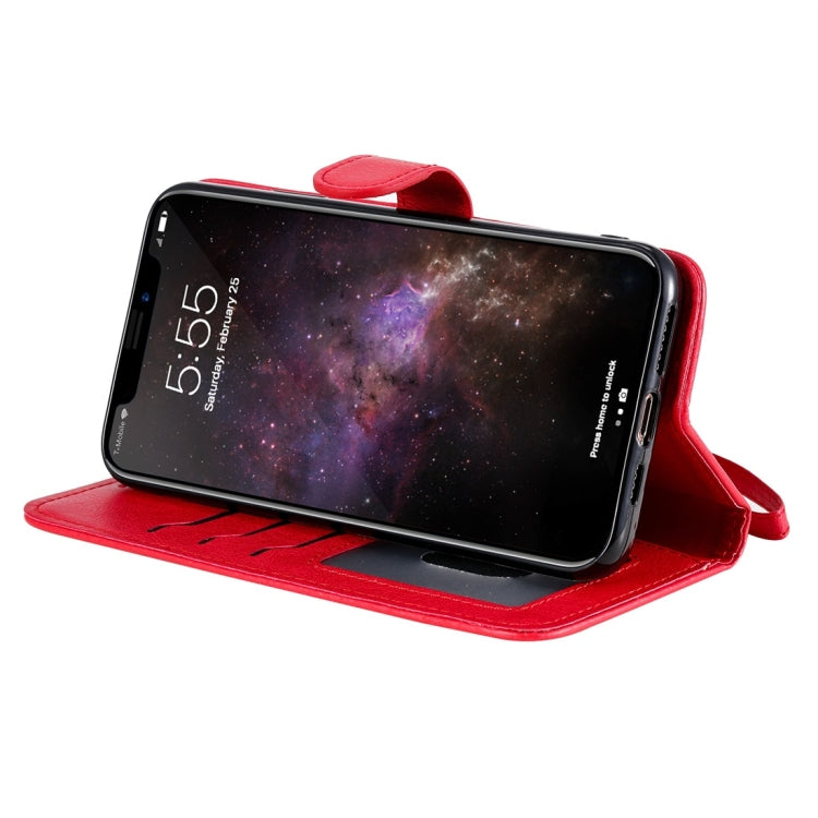 For iPhone 11 Pro Max Solid Color Horizontal Flip Protective Case with Holder & Card Slots & Wallet & Photo Frame & Lanyard