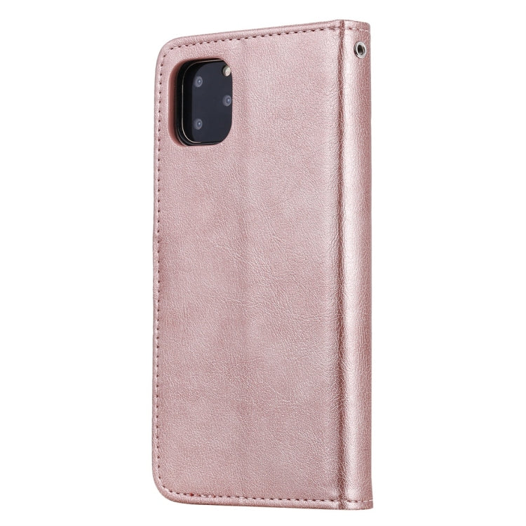 For iPhone 11 Pro Max Solid Color Horizontal Flip Protective Case with Holder & Card Slots & Wallet & Photo Frame & Lanyard