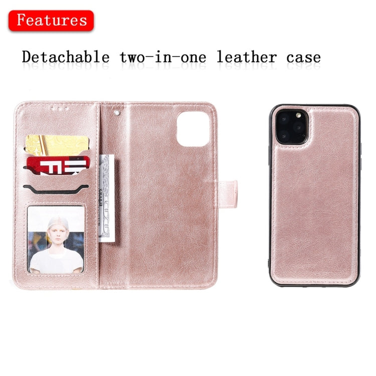 For iPhone 11 Pro Max Solid Color Horizontal Flip Protective Case with Holder & Card Slots & Wallet & Photo Frame & Lanyard