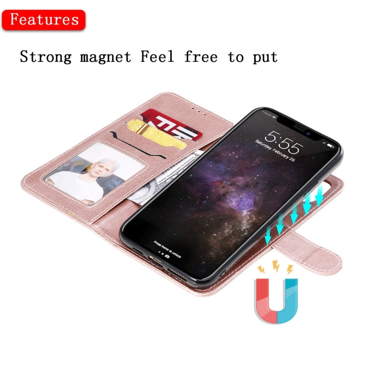 For iPhone 11 Pro Max Solid Color Horizontal Flip Protective Case with Holder & Card Slots & Wallet & Photo Frame & Lanyard