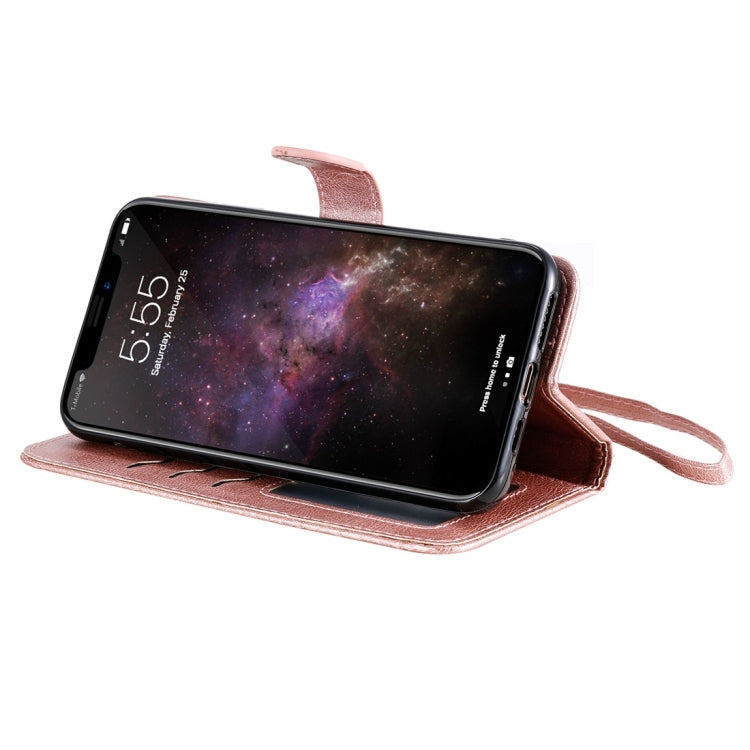 For iPhone 11 Pro Max Solid Color Horizontal Flip Protective Case with Holder & Card Slots & Wallet & Photo Frame & Lanyard