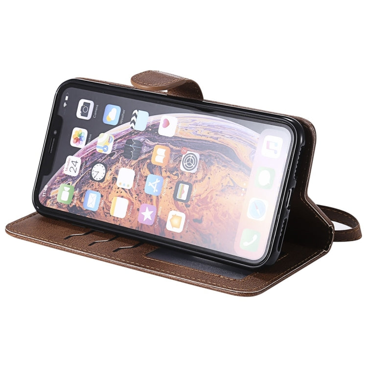 For iPhone XS Max Solid Color Horizontal Flip Protective Case with Holder & Card Slots & Wallet & Photo Frame & Lanyard