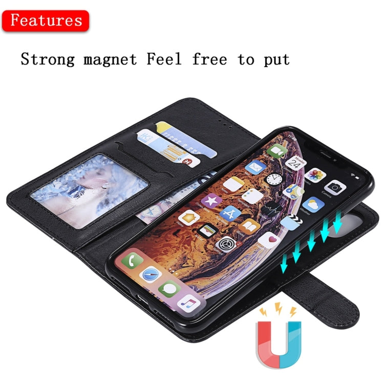 For iPhone XS Max Solid Color Horizontal Flip Protective Case with Holder & Card Slots & Wallet & Photo Frame & Lanyard