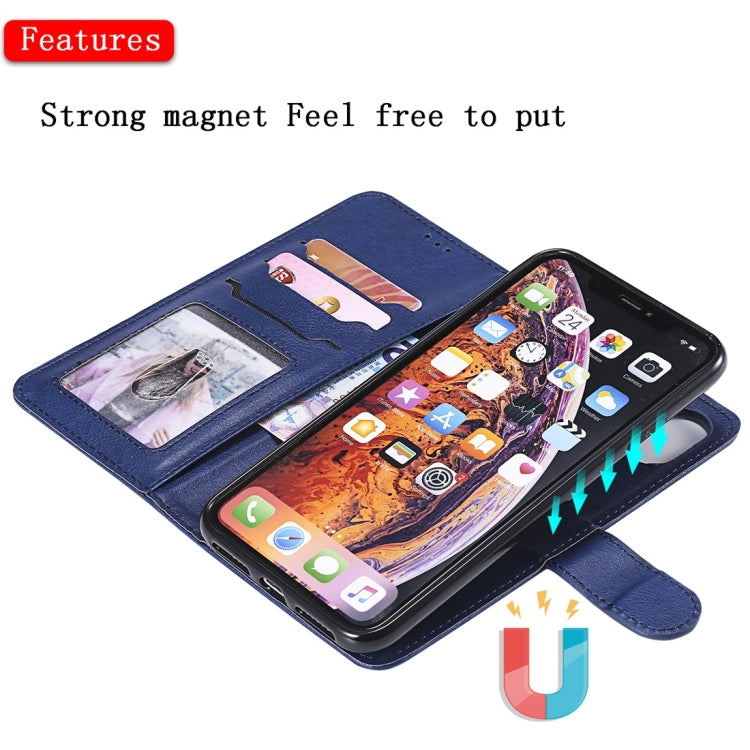 For iPhone XS Max Solid Color Horizontal Flip Protective Case with Holder & Card Slots & Wallet & Photo Frame & Lanyard
