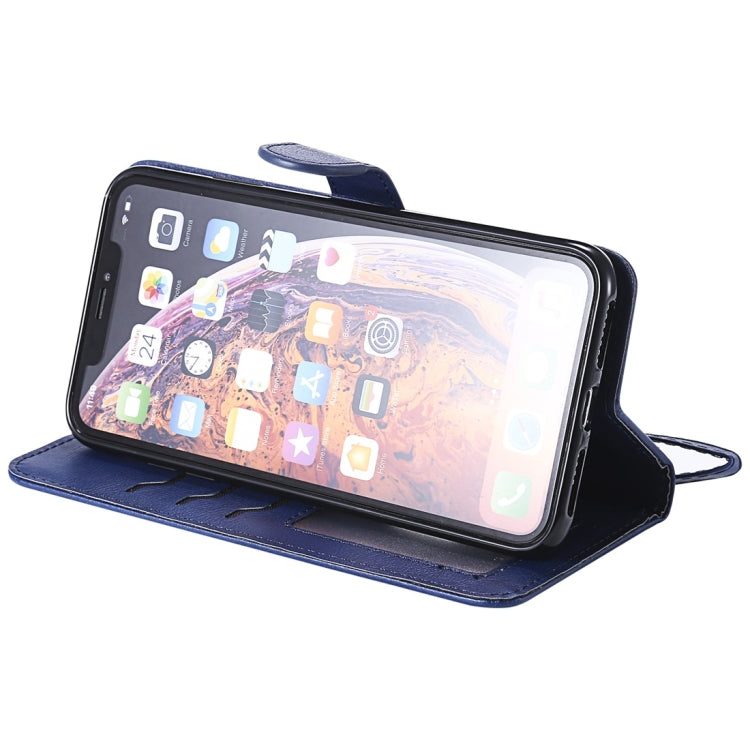For iPhone XS Max Solid Color Horizontal Flip Protective Case with Holder & Card Slots & Wallet & Photo Frame & Lanyard