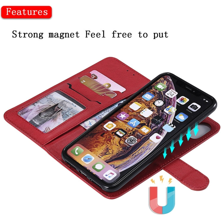 For iPhone XS Max Solid Color Horizontal Flip Protective Case with Holder & Card Slots & Wallet & Photo Frame & Lanyard
