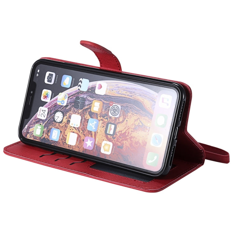 For iPhone XS Max Solid Color Horizontal Flip Protective Case with Holder & Card Slots & Wallet & Photo Frame & Lanyard