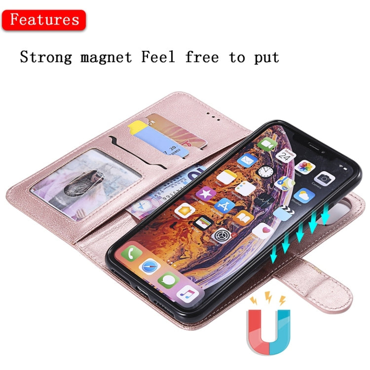 For iPhone XS Max Solid Color Horizontal Flip Protective Case with Holder & Card Slots & Wallet & Photo Frame & Lanyard