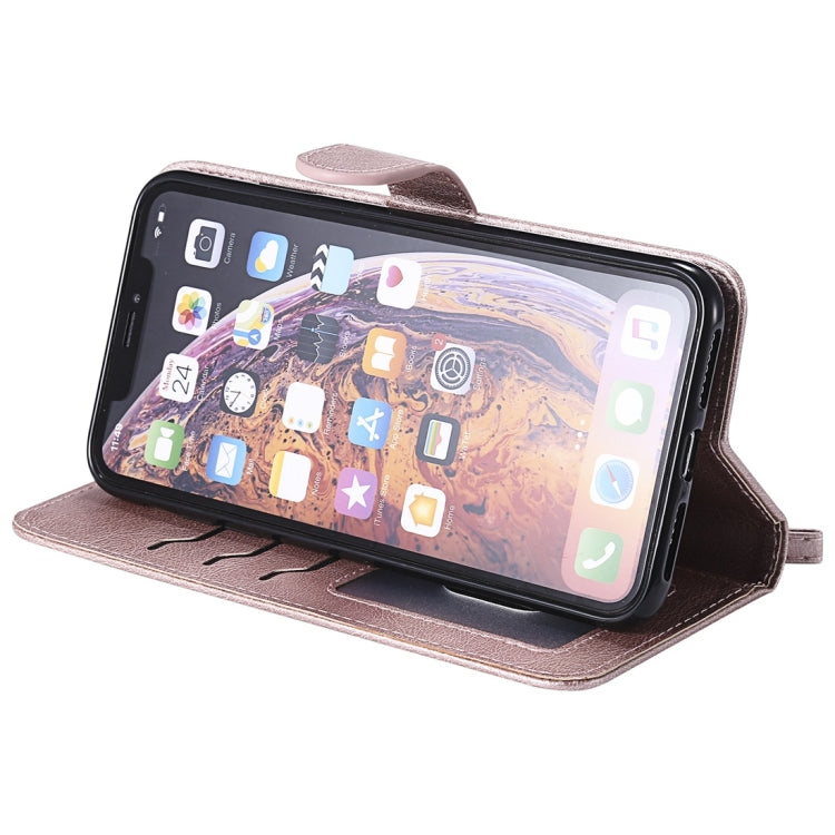 For iPhone XS Max Solid Color Horizontal Flip Protective Case with Holder & Card Slots & Wallet & Photo Frame & Lanyard