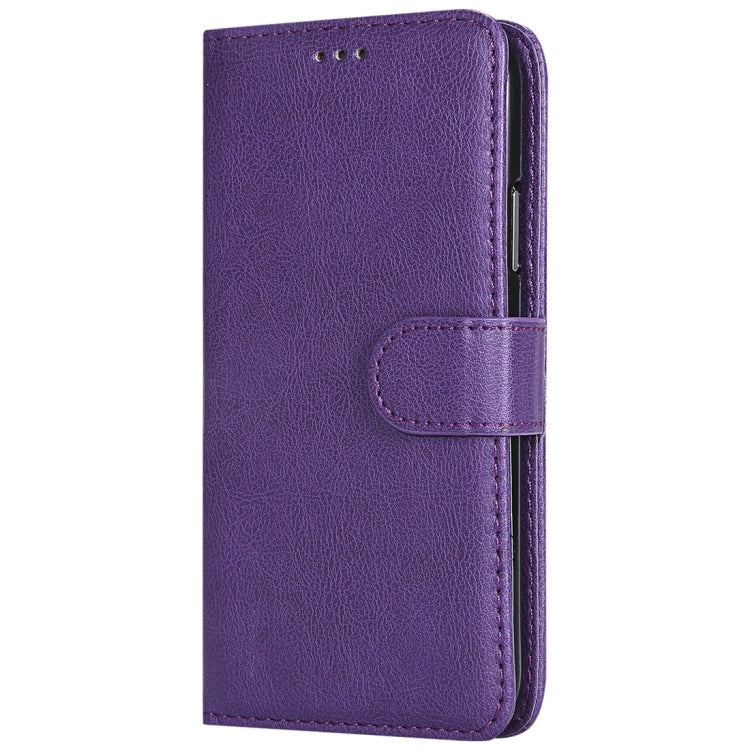 For iPhone X / XS Solid Color Horizontal Flip Protective Case with Holder & Card Slots & Wallet & Photo Frame & Lanyard