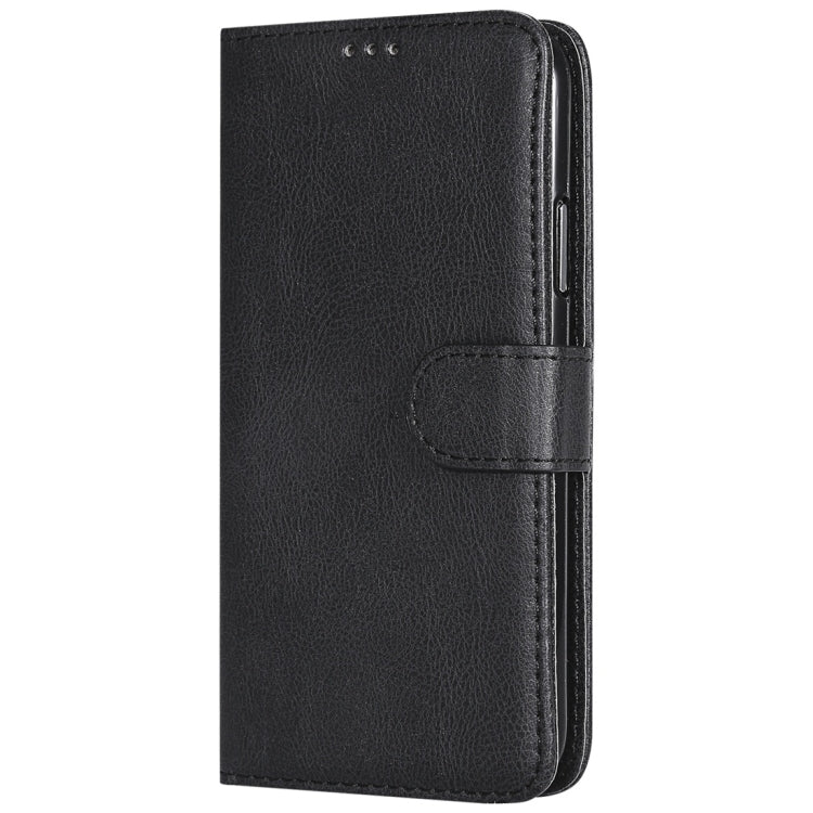 For iPhone X / XS Solid Color Horizontal Flip Protective Case with Holder & Card Slots & Wallet & Photo Frame & Lanyard