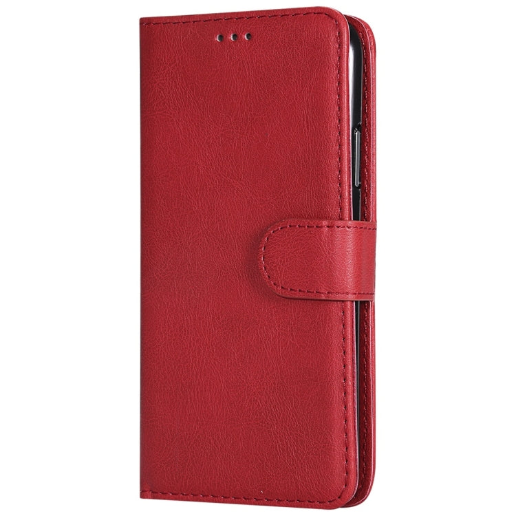 For iPhone X / XS Solid Color Horizontal Flip Protective Case with Holder & Card Slots & Wallet & Photo Frame & Lanyard
