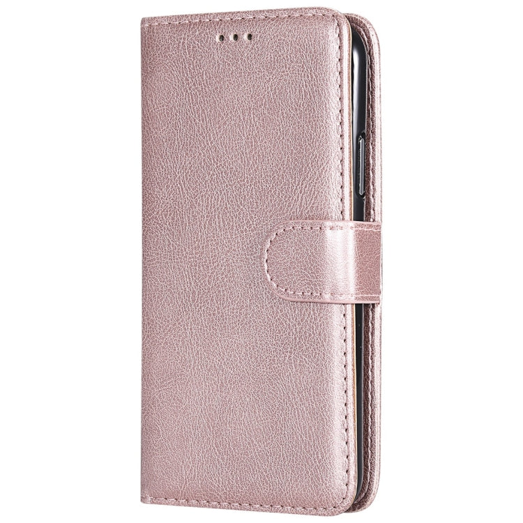 For iPhone X / XS Solid Color Horizontal Flip Protective Case with Holder & Card Slots & Wallet & Photo Frame & Lanyard