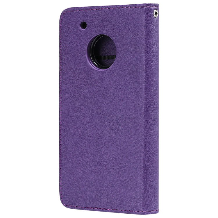 For Motorola Moto G5 Plus Solid Color Horizontal Flip Protective Case with Holder & Card Slots & Wallet & Photo Frame & Lanyard