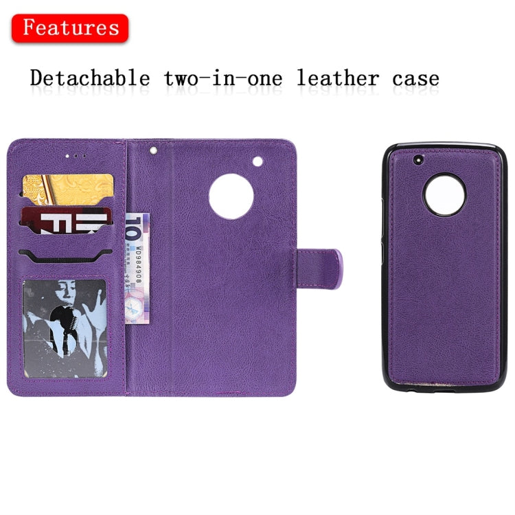 For Motorola Moto G5 Plus Solid Color Horizontal Flip Protective Case with Holder & Card Slots & Wallet & Photo Frame & Lanyard