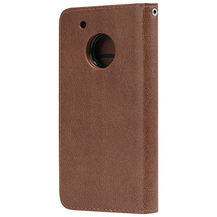 For Motorola Moto G5 Plus Solid Color Horizontal Flip Protective Case with Holder & Card Slots & Wallet & Photo Frame & Lanyard