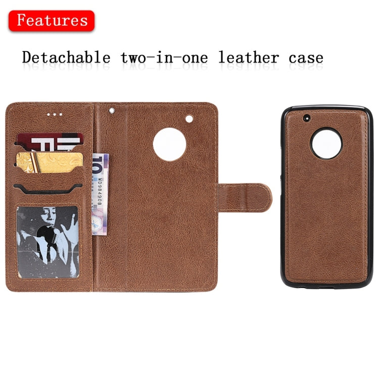 For Motorola Moto G5 Plus Solid Color Horizontal Flip Protective Case with Holder & Card Slots & Wallet & Photo Frame & Lanyard