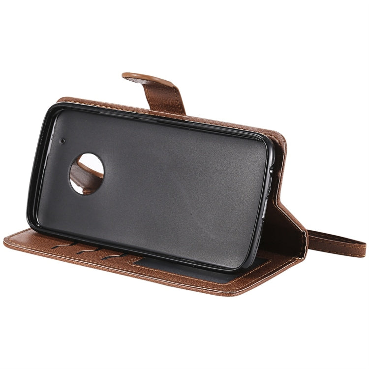 For Motorola Moto G5 Plus Solid Color Horizontal Flip Protective Case with Holder & Card Slots & Wallet & Photo Frame & Lanyard
