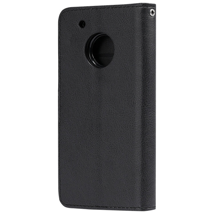 For Motorola Moto G5 Plus Solid Color Horizontal Flip Protective Case with Holder & Card Slots & Wallet & Photo Frame & Lanyard