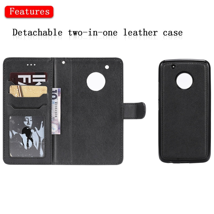 For Motorola Moto G5 Plus Solid Color Horizontal Flip Protective Case with Holder & Card Slots & Wallet & Photo Frame & Lanyard