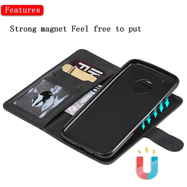 For Motorola Moto G5 Plus Solid Color Horizontal Flip Protective Case with Holder & Card Slots & Wallet & Photo Frame & Lanyard