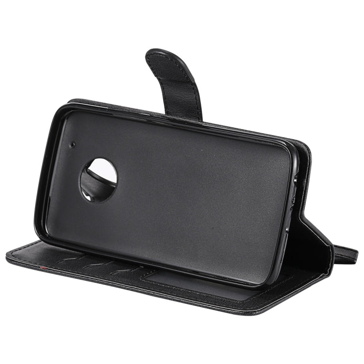 For Motorola Moto G5 Plus Solid Color Horizontal Flip Protective Case with Holder & Card Slots & Wallet & Photo Frame & Lanyard